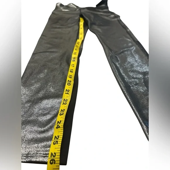 JoyLab Silver Metallic Mesh Shine Disco Leggings Tights Womens Medium - Picture 7 of 8